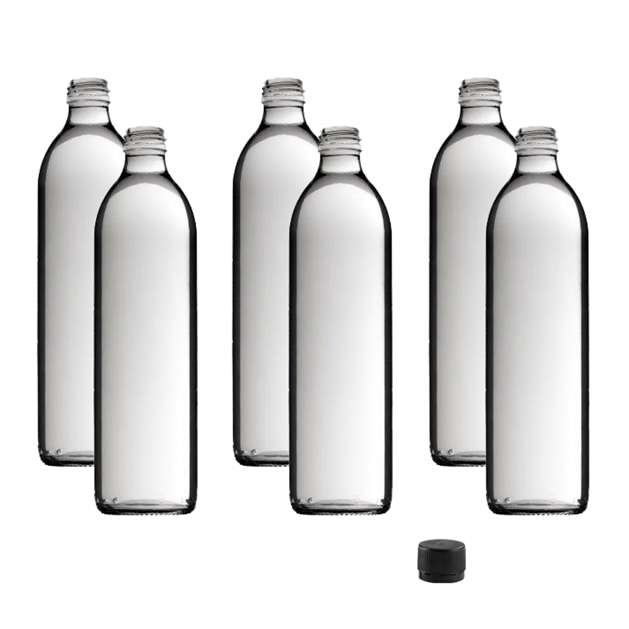 6x leere Saftflasche 500ml zum Befüllen mit Schraubverschluss (Sirupflasche, Glasflasche)