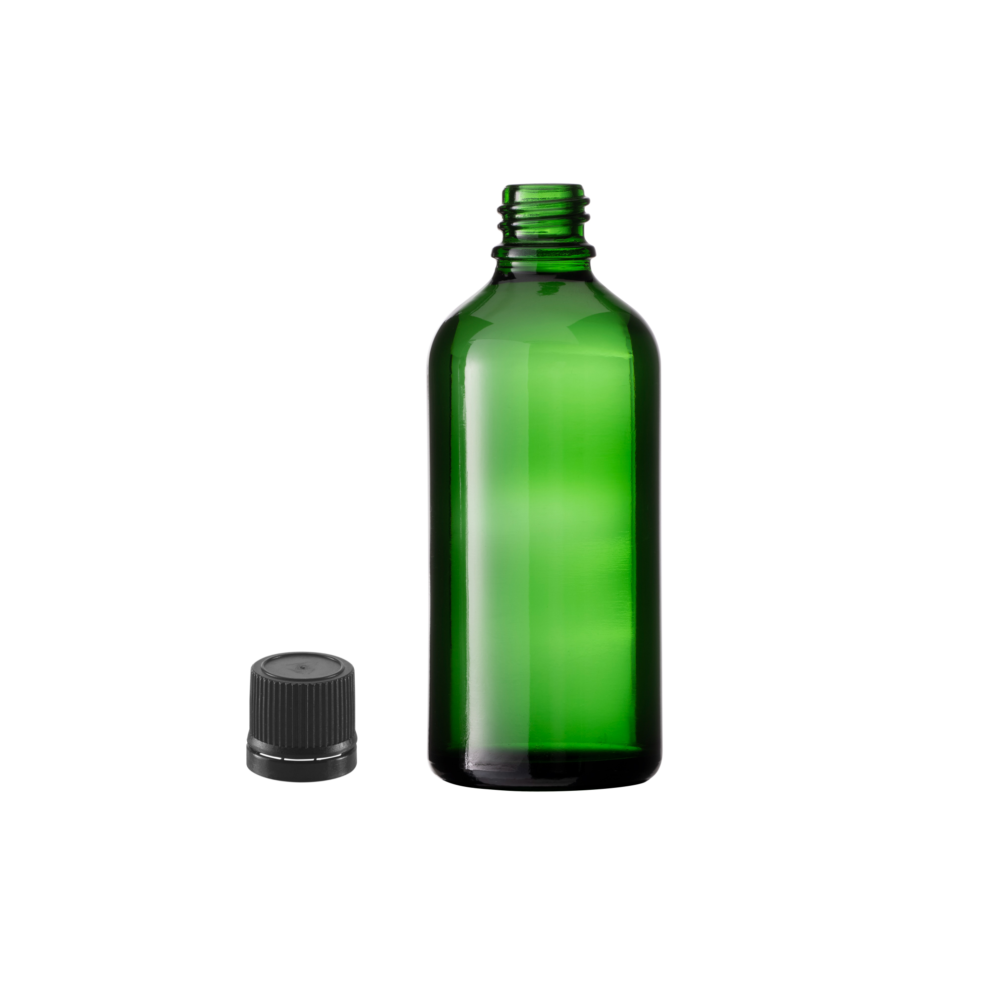 10x Tropfflaschen aus Grünglas, 100 ml,  Schraubverschluss mit Tropfeinsatz