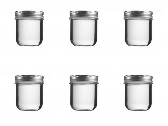 6x Glas 220ml mit Deckel, Dessertglas, Marmeladenglas, leeres Schraubglas zum Konservieren oder Aufbewahren