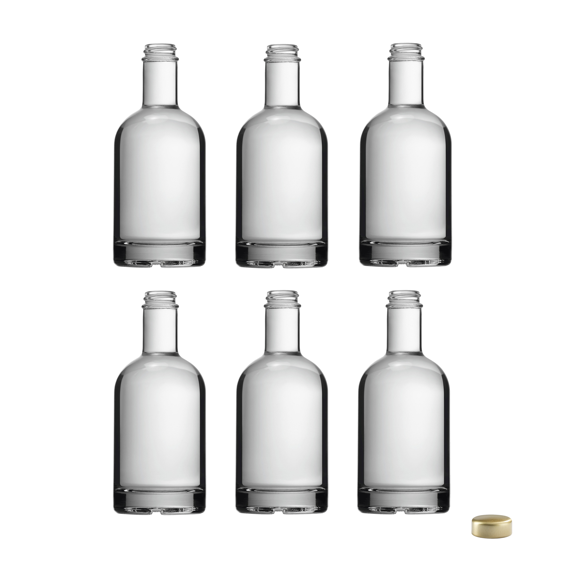 6x Glasflasche 350 ml mit Schraubverschluss zum Befüllen (Likörflasche, Schnapsflasche)